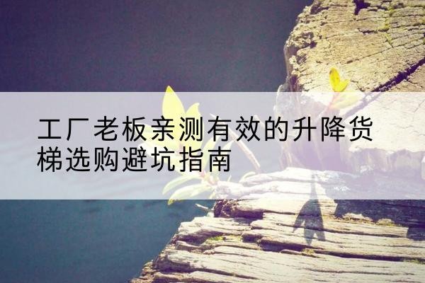 环翠升降货梯怎么选-工厂老板亲测有效的升降货梯选购避坑指南