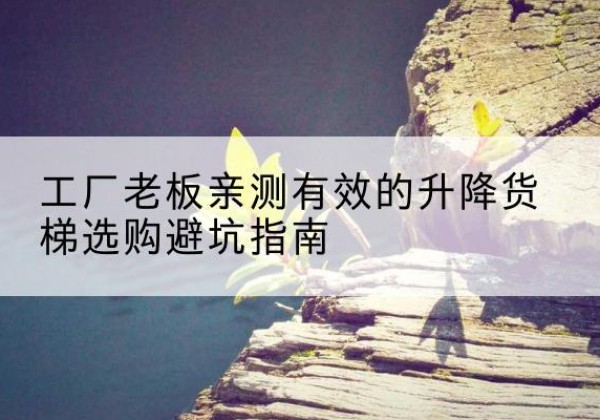 环翠升降货梯怎么选-工厂老板亲测有效的升降货梯选购避坑指南
